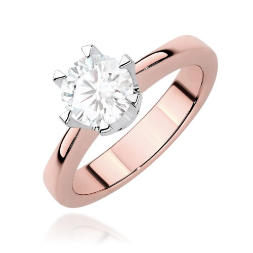 Pierścionek W0220B Diament 1,00ct różowe złoto