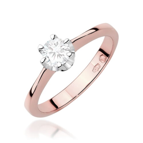Pierścionek W0220B Diament Laboratoryjny 0,30ct różowe złoto