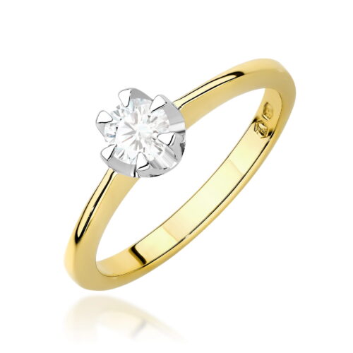 Pierścionek W0220B Diament 0,40ct żółte złoto