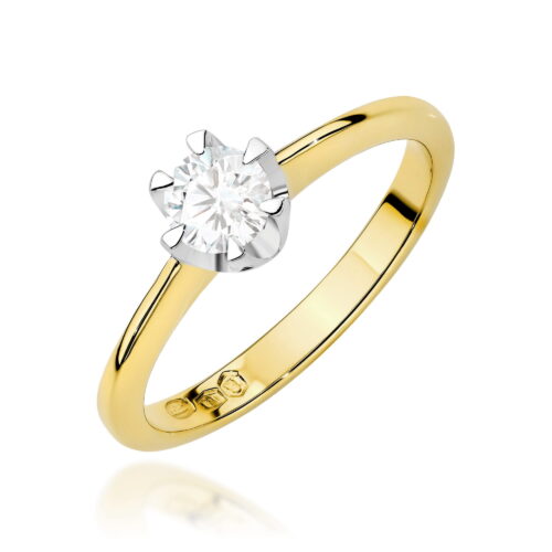 Pierścionek W0220B Diament 0,50ct żółte złoto
