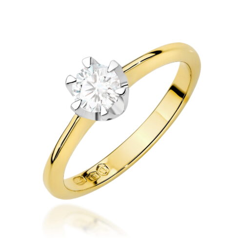Pierścionek W0220B Diament 0,70ct żółte złoto