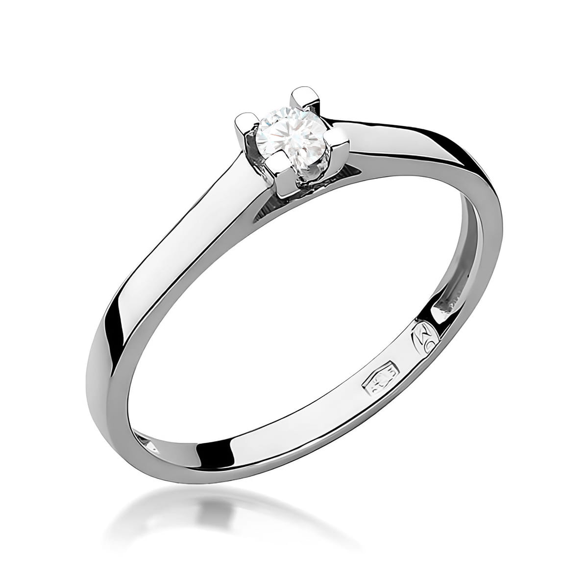 Pierścionek W0221 Diament 0,08ct białe złoto