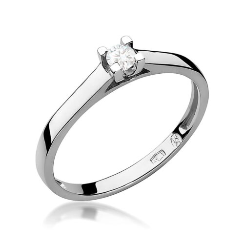 Pierścionek W0221 Diament Laboratoryjny 0,10ct białe złoto