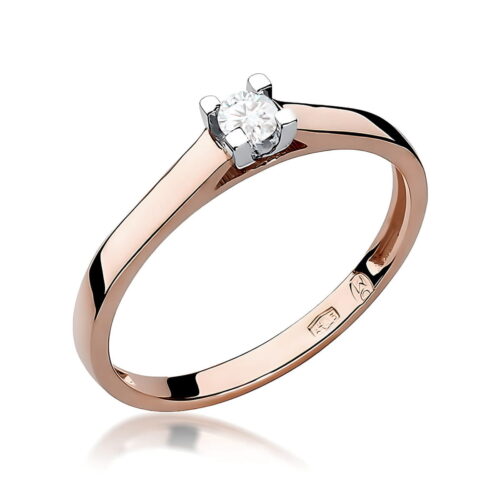 Pierścionek W0221 Diament 0,08ct różowe złoto
