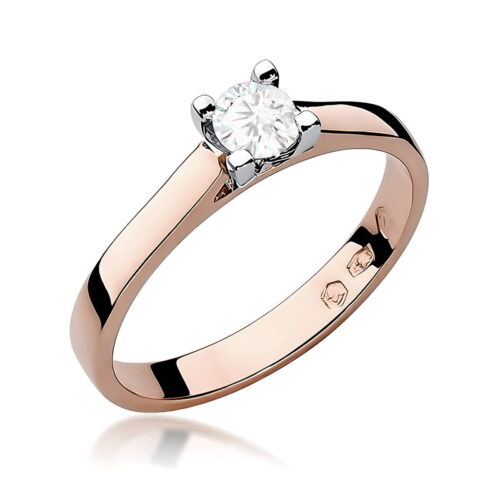 Pierścionek W0221B Diament 0,25ct różowe złoto