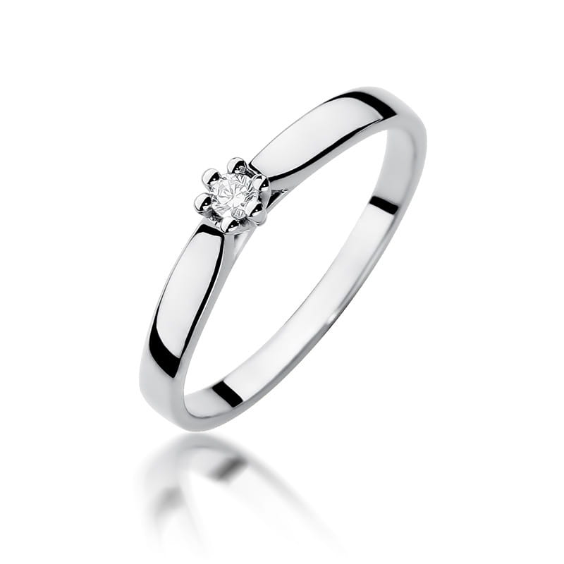 Pierścionek W0222 Diament 0,04ct białe złoto
