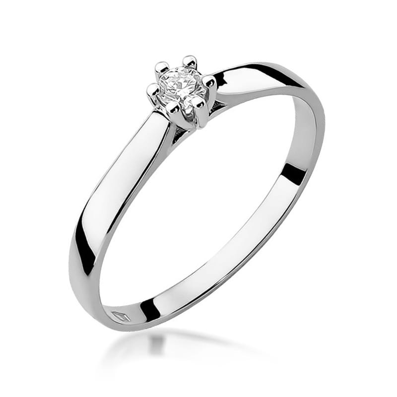 Pierścionek W0222 Diament 0,08ct białe złoto