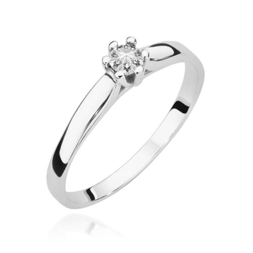 Pierścionek W0222 Diament 0,15ct białe złoto
