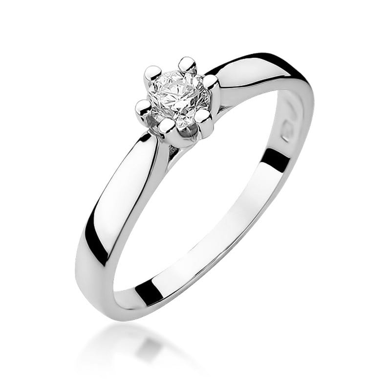 Pierścionek W0222B Diament 0,23ct białe złoto