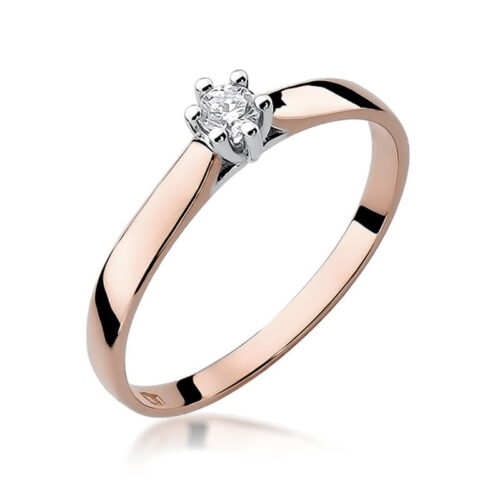 Pierścionek W0222 Diament 0,08ct różowe złoto