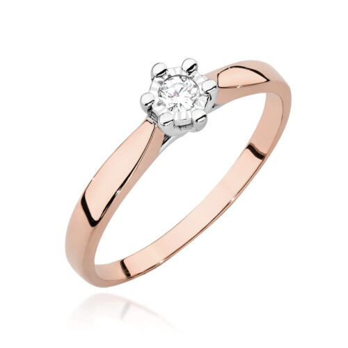 Pierścionek W0222BT Diament 0,08ct różowe złoto