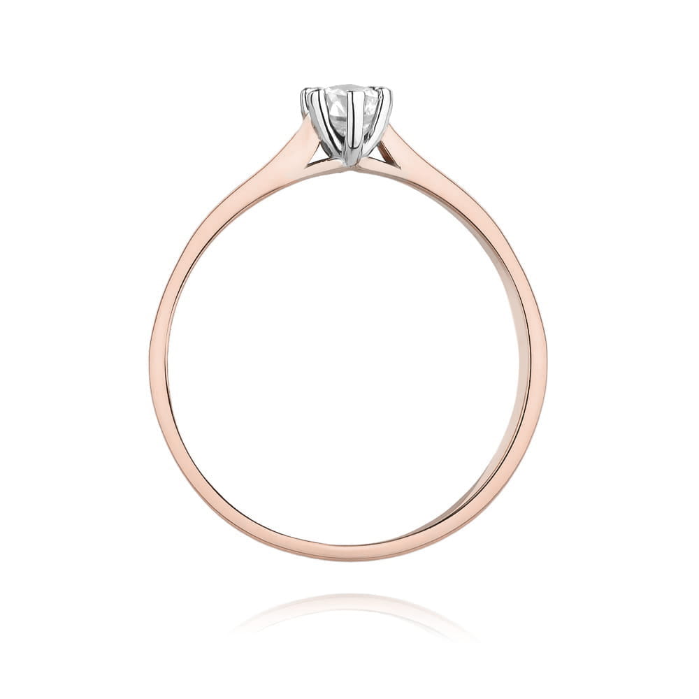 W0222.R3.LDW.05_3 Złoty pierścionek z diamentem, z delikatnym, eleganckim wzorem.