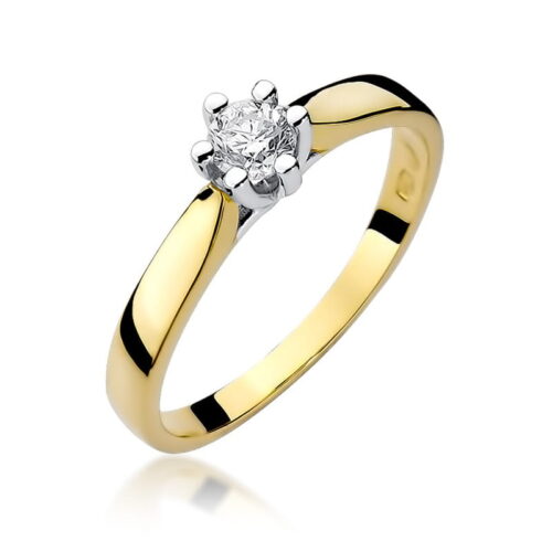 Pierścionek W0222B Diament 0,30ct żółte złoto