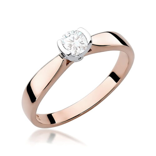 Pierścionek W0223B Diament 0,30ct różowe złoto