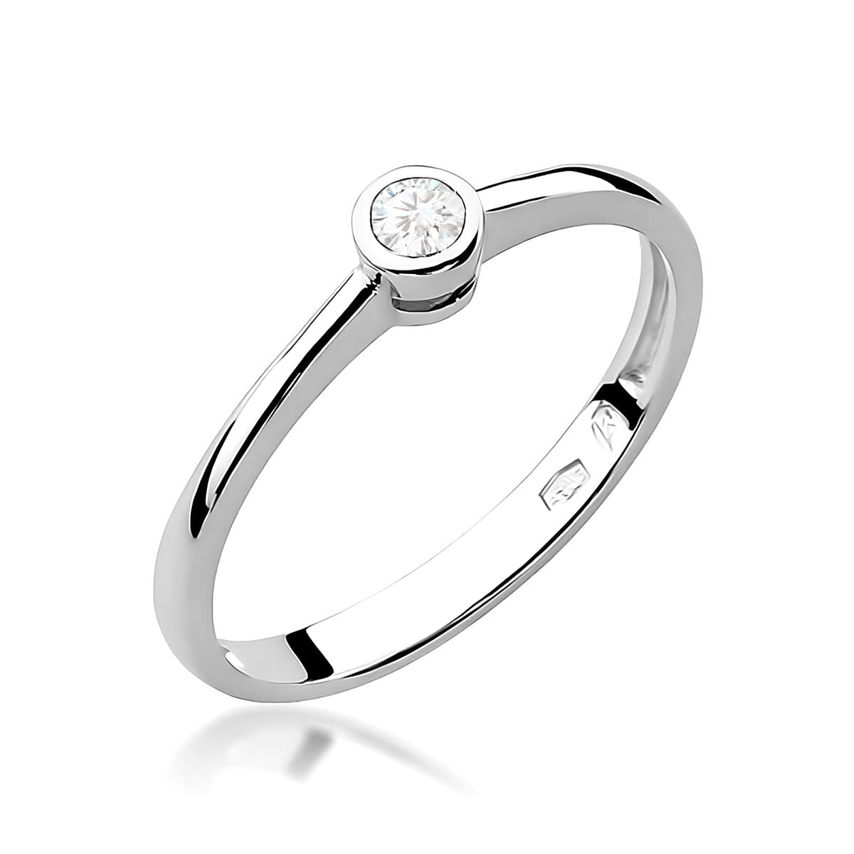Pierścionek W0224 Diament 0,10ct białe złoto