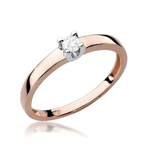 Pierścionek W0225 Diament 0,08ct różowe złoto