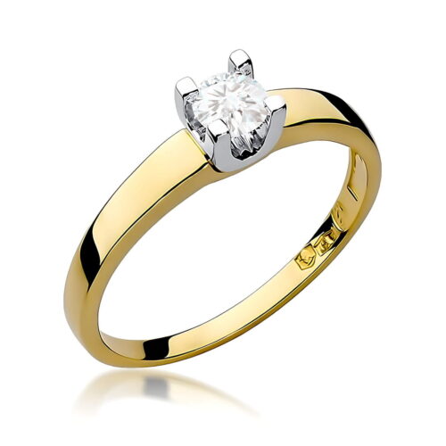 Pierścionek W0225B Diament 0,25ct żółte złoto