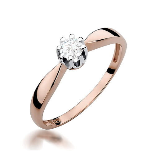 Pierścionek W0228 Diament 0,20ct różowe złoto