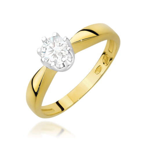 Pierścionek W0228 Diament Laboratoryjny 0,30ct żółte złoto