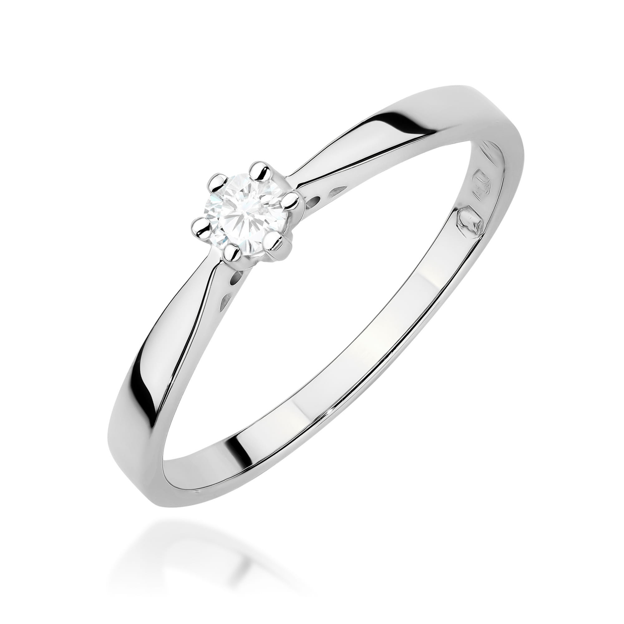 Pierścionek W0229 Diament 0,10ct białe złoto