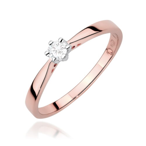 Pierścionek W0229 Diament 0,10ct różowe złoto