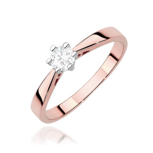 Pierścionek W0229B Diament 0,30ct różowe złoto