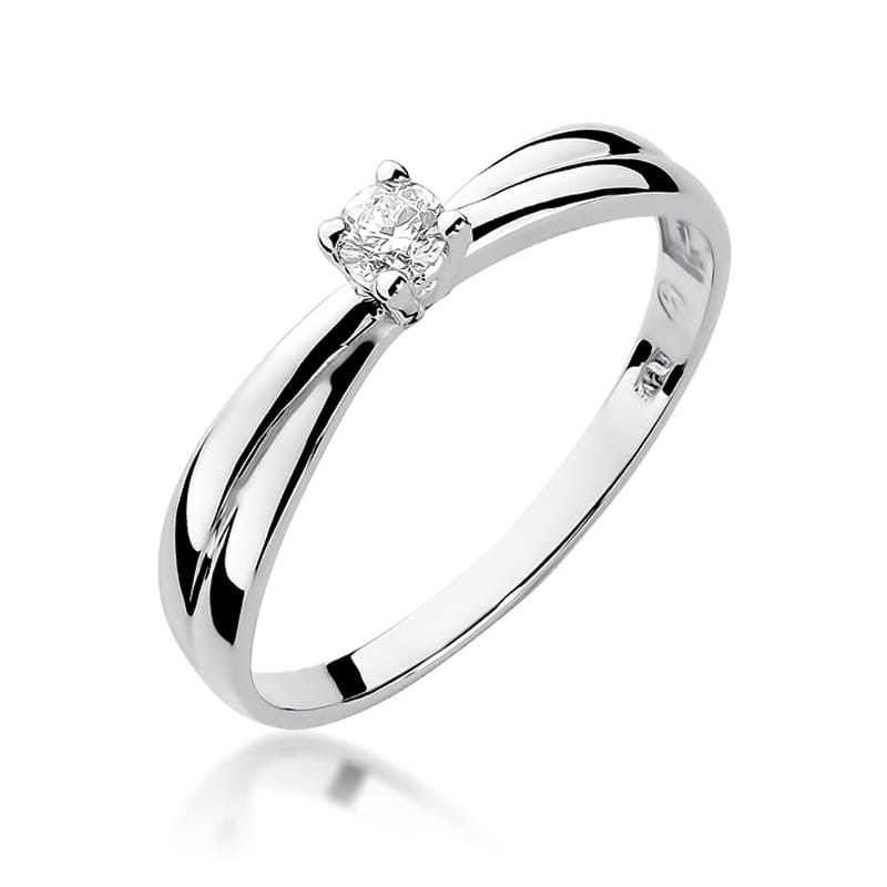 Pierścionek W0230 Diament 0,08ct białe złoto