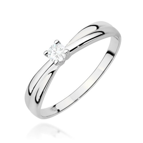 Pierścionek W0230 Diament Laboratoryjny 0,10ct białe złoto