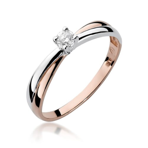 Pierścionek W0230 Diament 0,10ct różowe złoto