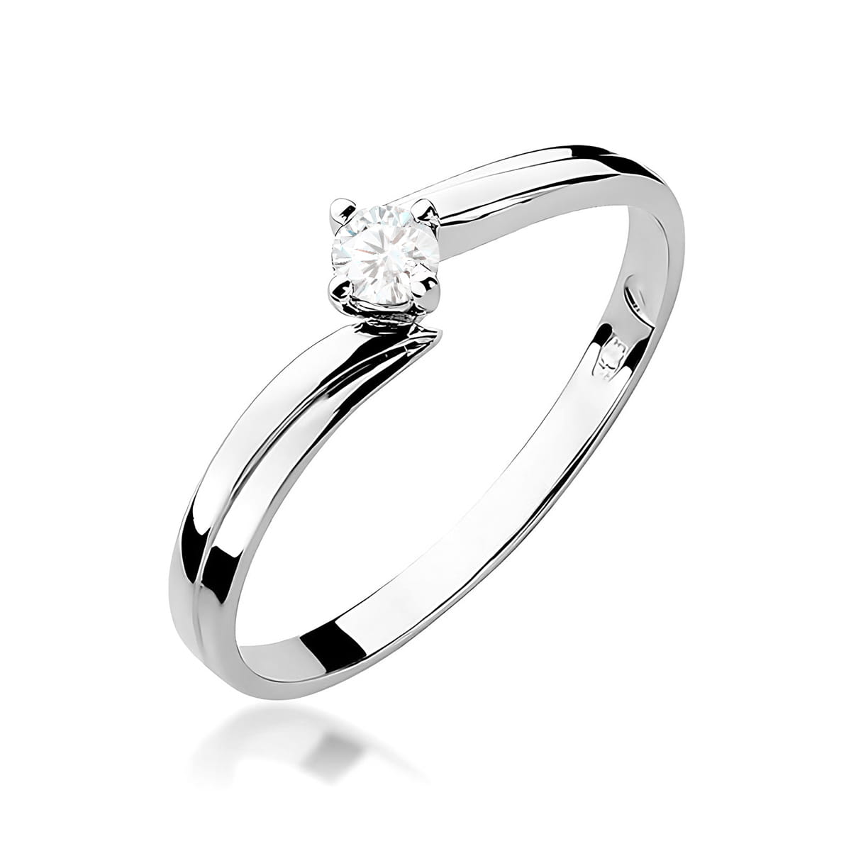 Pierścionek W0231 Diament 0,10ct białe złoto