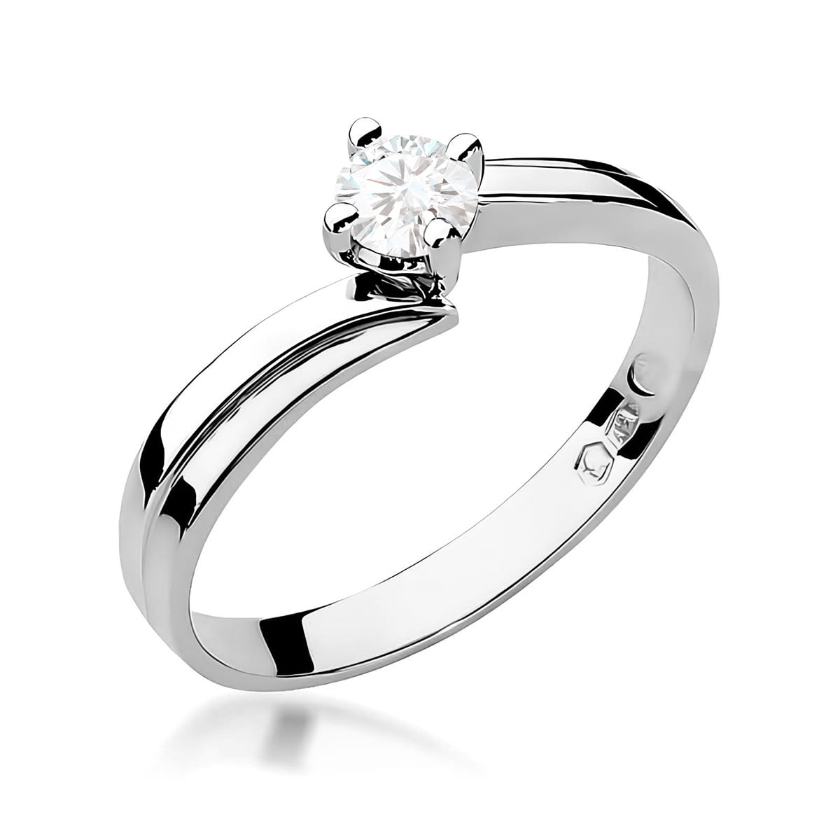 Pierścionek W0231B Diament 0,25ct białe złoto