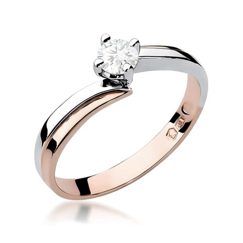 Pierścionek W0231B Diament 0,30ct różowe złoto