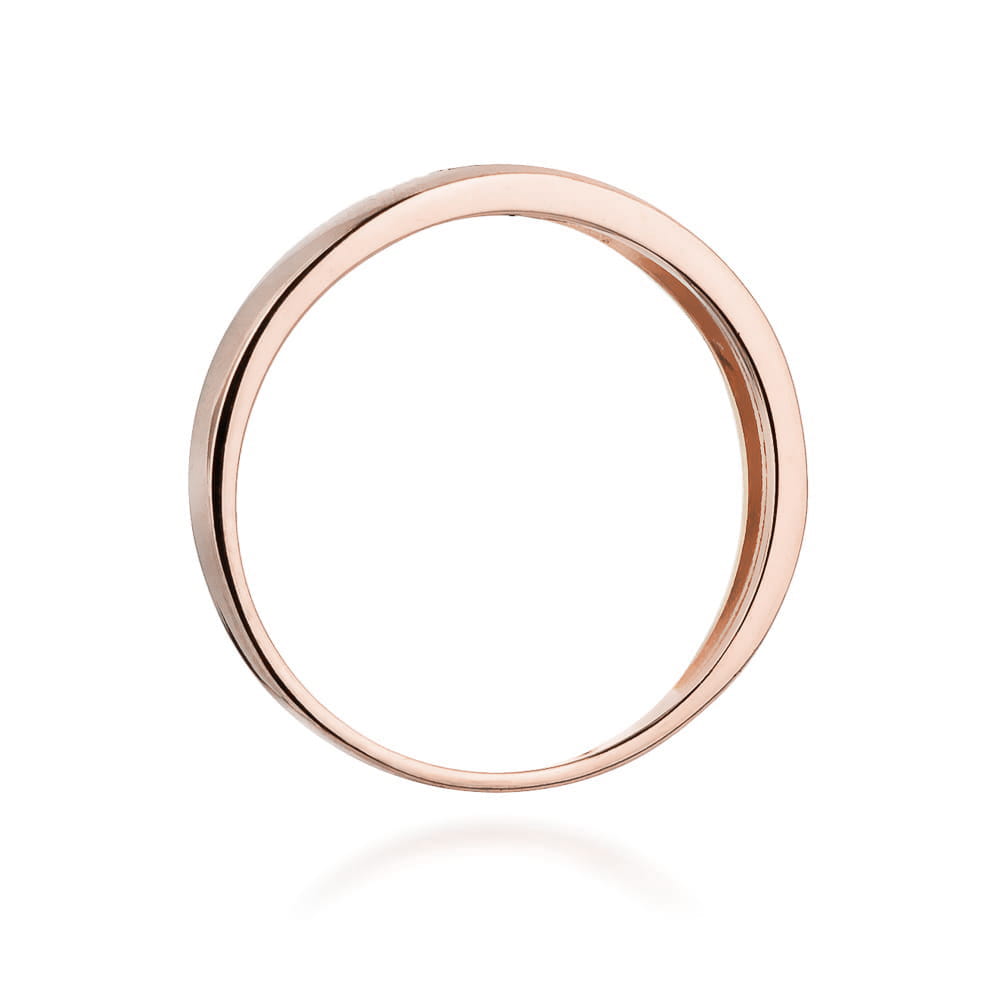 W0235.R3.DIB.02_3 Różowe złote obrączka o prostym, eleganckim designie, bez zdobień.