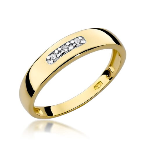 Pierścionek W0235 z diamentami żółte złoto