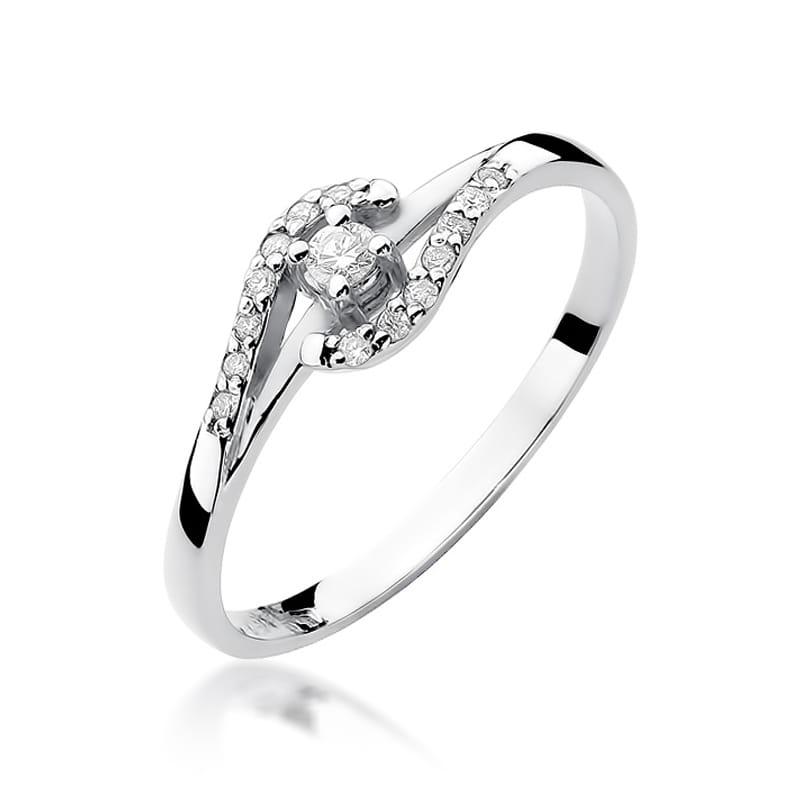 Pierścionek W0237 Diament 0,04ct białe złoto