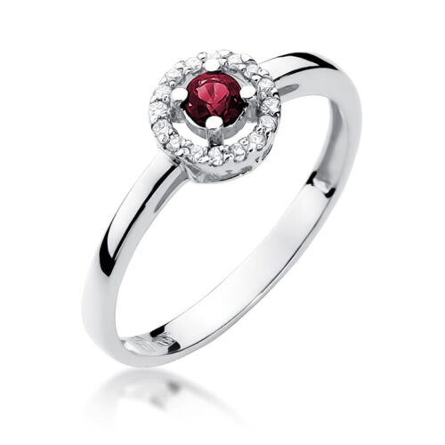 Pierścionek W0238 Rubin 0,15ct białe złoto