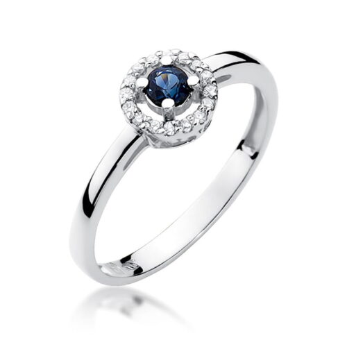 Pierścionek W0238 Szafir 0,15ct białe złoto