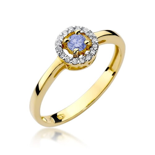 Pierścionek W0238 Tanzanit 0,15ct żółte złoto