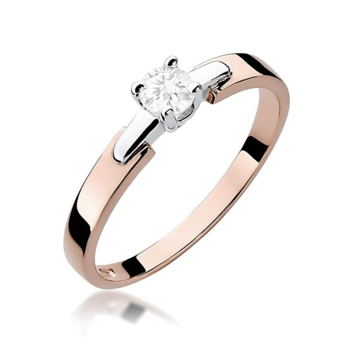 Pierścionek W0241 Diament 0,20ct różowe złoto