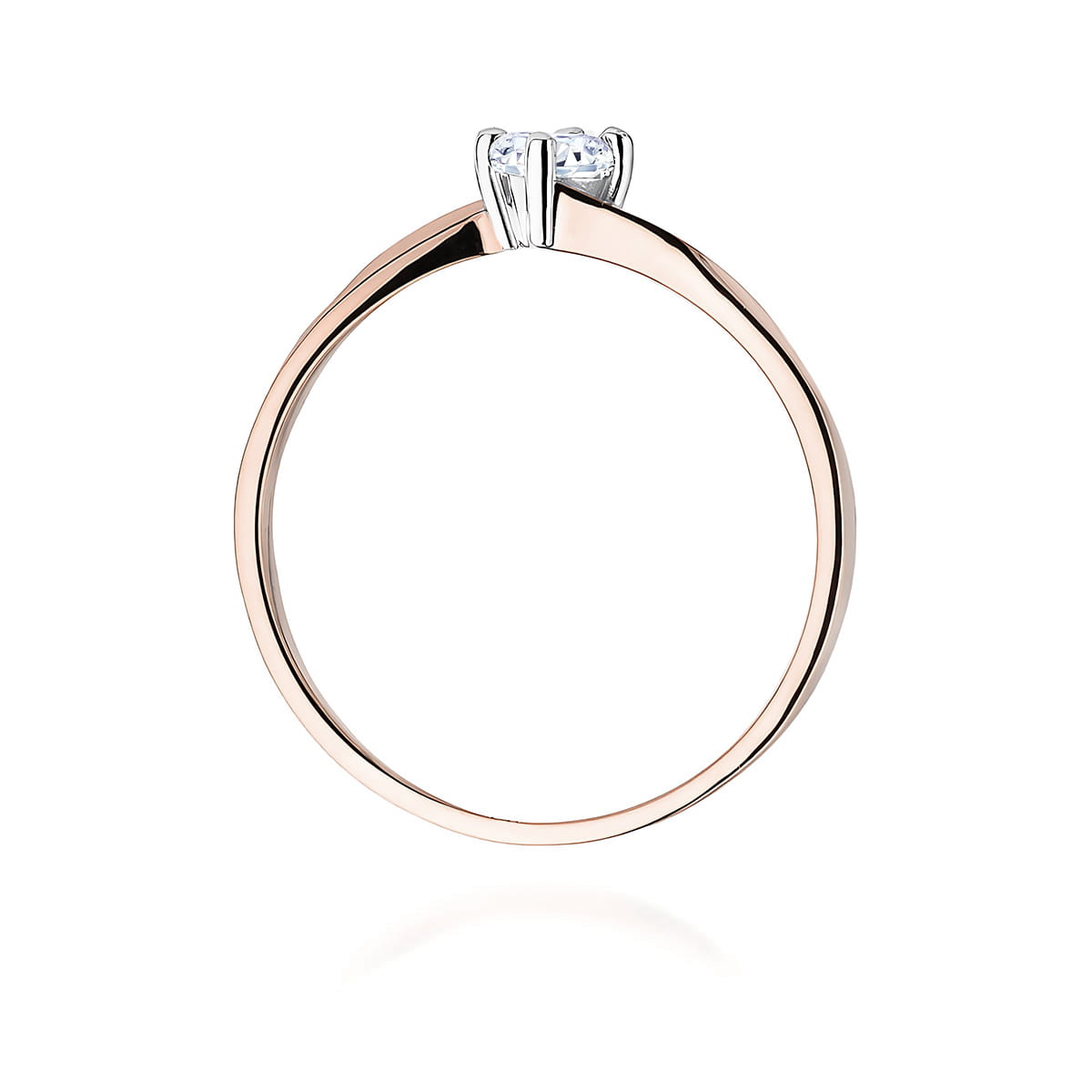 W0243.R3.DIW.01_3 Złoty pierścionek z diamentem, minimalistyczny design, delikatne wykończenie.