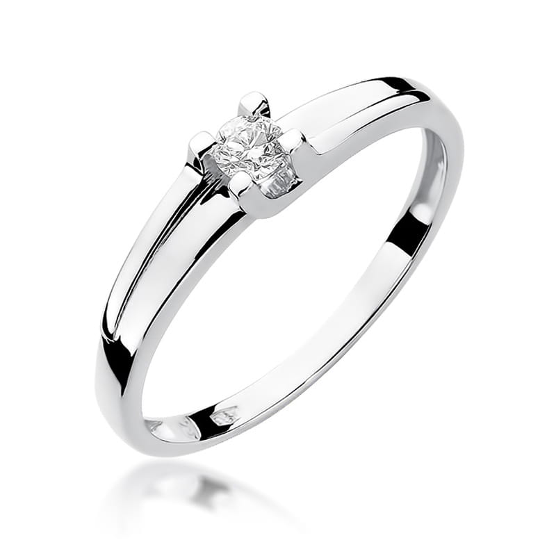 Pierścionek W0246 Diament 0,12ct białe złoto