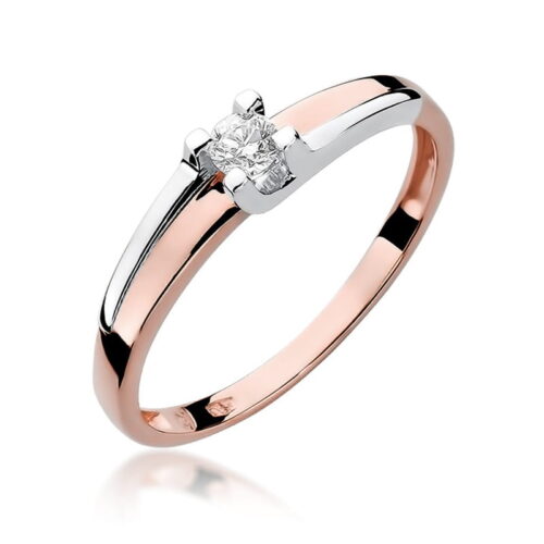 Pierścionek W0246 Diament 0,12ct różowe złoto