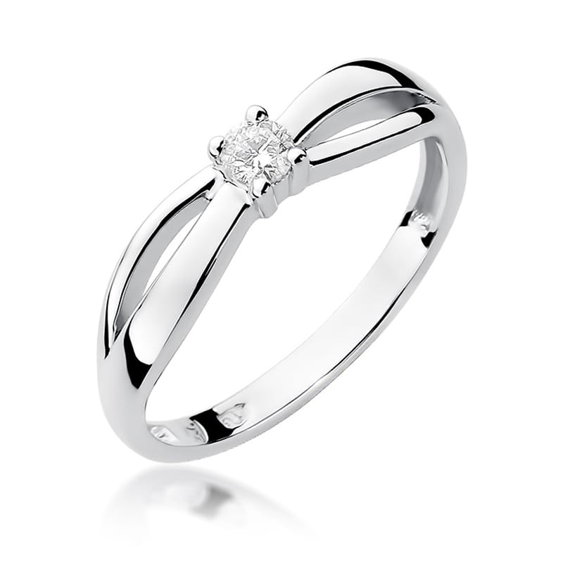 Pierścionek W0248 Diament 0,10ct białe złoto