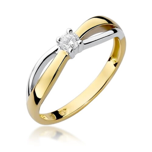 Pierścionek W0248 Diament 0,10ct żółte złoto