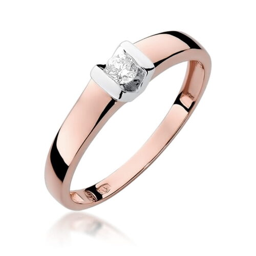 Pierścionek W0249 Diament 0,10ct różowe złoto