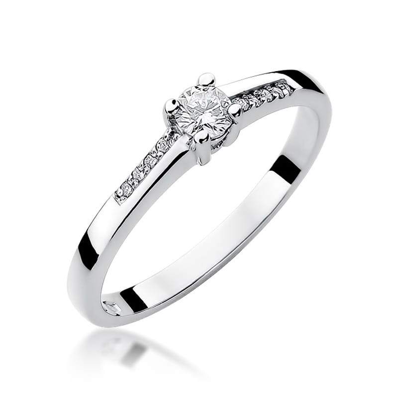 Pierścionek W0258 Diament 0,15ct białe złoto