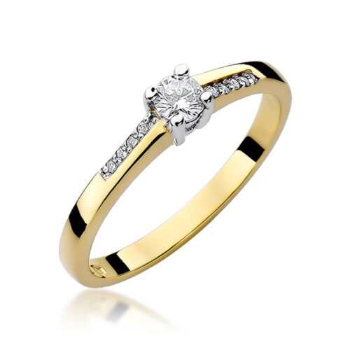 Pierścionek W0258 Diament 0,15ct żółte złoto