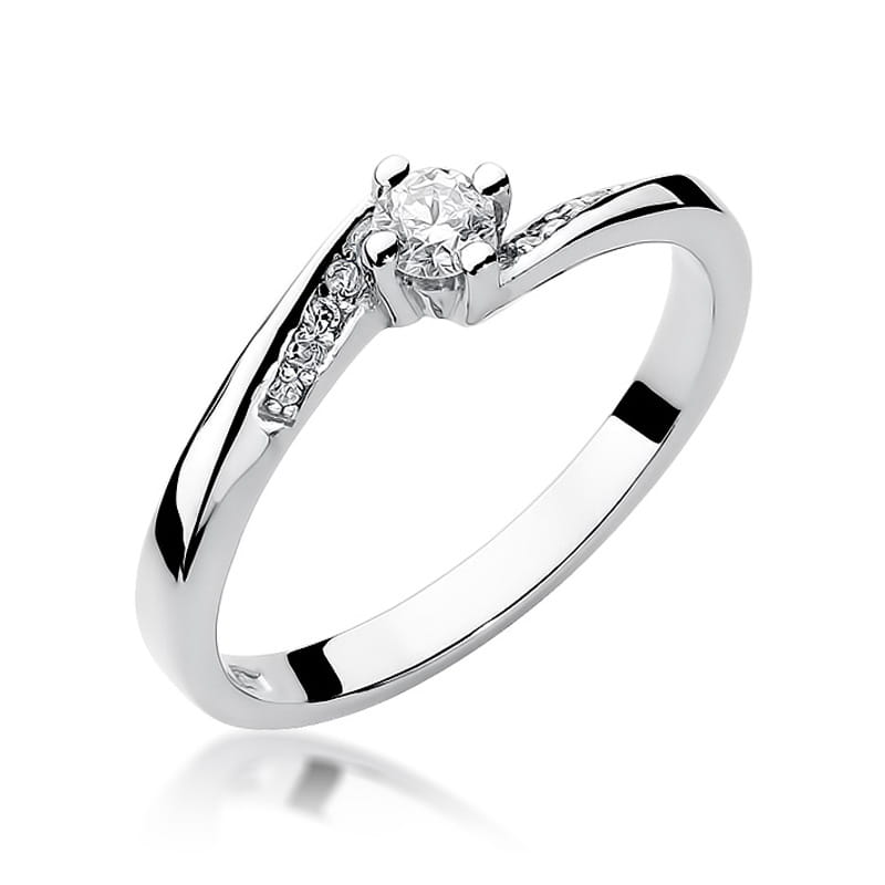 Pierścionek W0262 Diament 0,15ct białe złoto