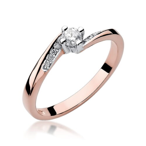 Pierścionek W0262 Diament 0,15ct różowe złoto