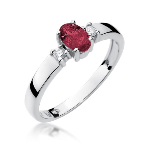 Pierścionek W0264 Rubin 0,60ct białe złoto